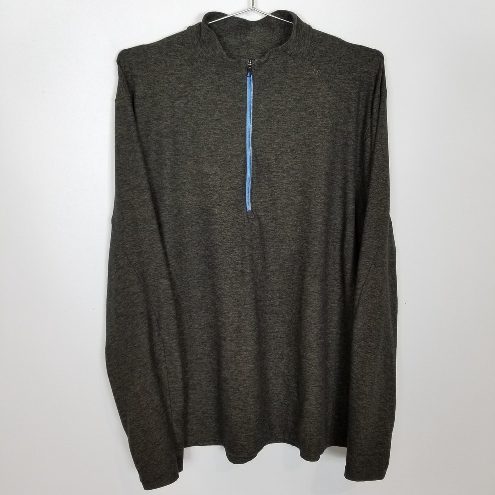 lululemon athletica Men Surge Warm 2 Zip Neck Sweater Sz 2XL Gray